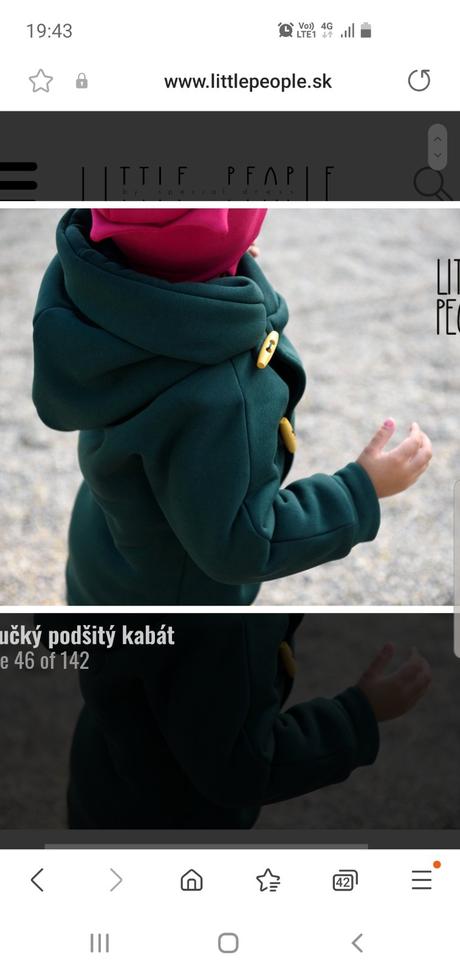 Teplý podšitý kabát litlle people smaragdovej farb, little people,104
