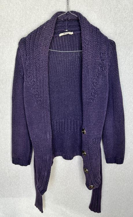 Gas štýlový vlnený kardigán s opaskom, s