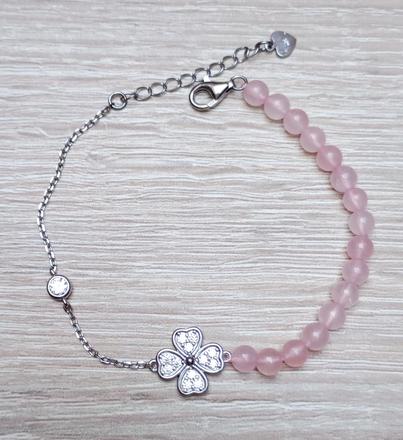 Náramok - strieborný štvorlístok,