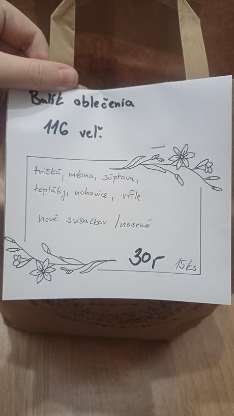 Balík oblečenia, 104–116