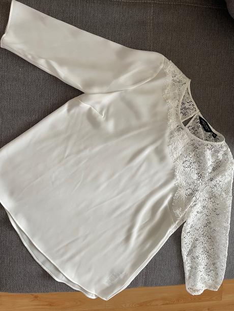 Biela blúzka s čipkou 3/4 rukáv, dorothy perkins,42 / xl