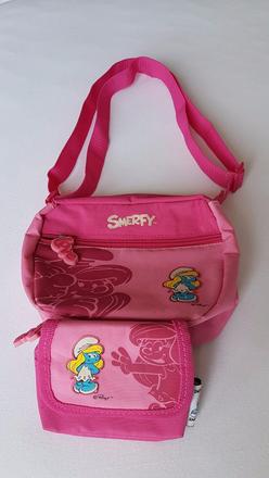 Kabelka a peňaženka šmoulinka,