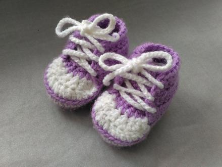 Háčkované štrikované papučky, 17