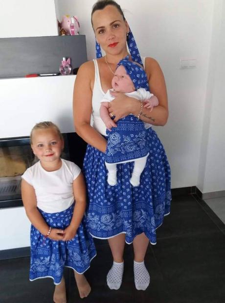 Folk skladana sukienka, 50 - 164