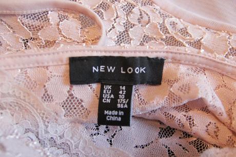 Ružový čipkovaný body top, new look, l/xl, new look,42