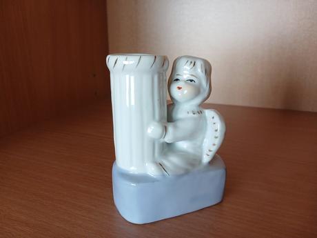 Keramický anjelik svietnik aj vázička 10x7 cm,