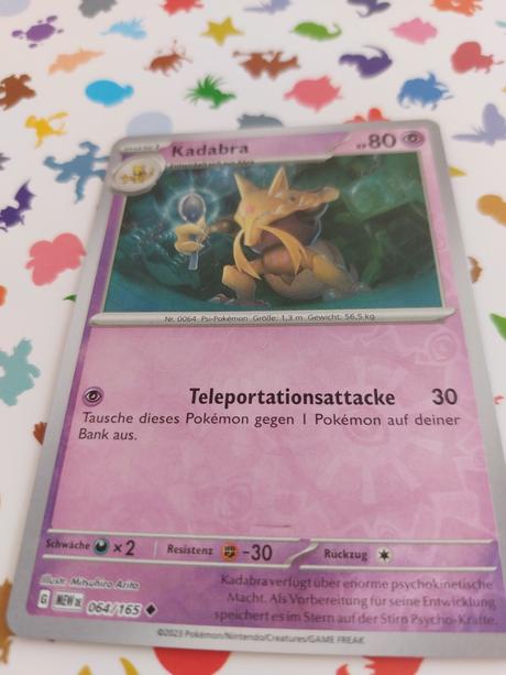 Zberateľská kartička pokémon kadabra, 