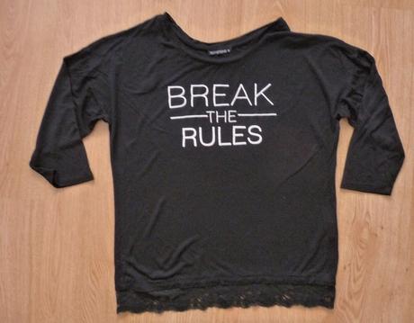 Tricko s napisom a krajkou, terranova,m