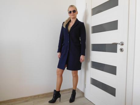 Kabát tm, modrý dámsky -s/m, s