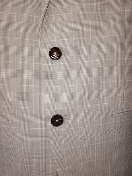 Károvaný, slim fit oblek, 48