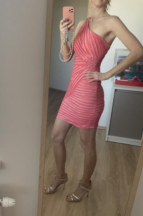 Šaty - lososová, s