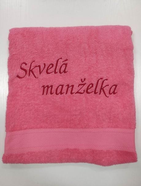 Osuška s textom skvelá manželka, 