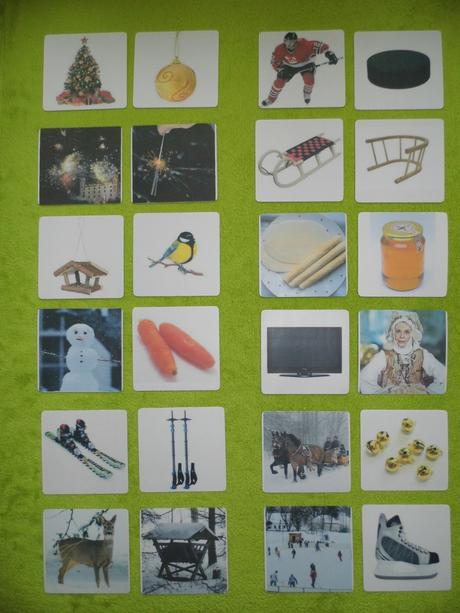 24 ks montessori kartičiek - priraďovanie dvojíc,
