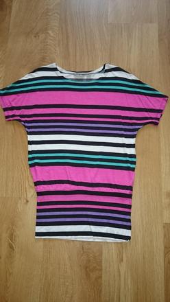 Farebné pruhované tričko 146/152, 152