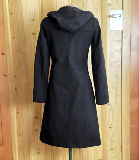 Dlhý čierny bundokabát -parka divided (h&m), 34, h&m,xs