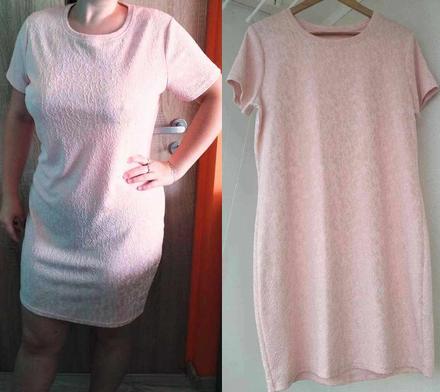 Minišaty, lososová/marhuľková farba, v. 42/44/xl, l