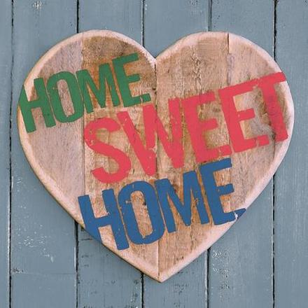 Servítka drevené srdce home sweet home 4ks (s14), 
