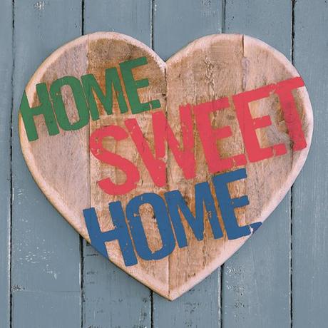 Servítka drevené srdce home sweet home 4ks (s14), 