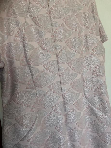 Krásne spoločenské šaty púdrovo ružová s bolerkom, 46