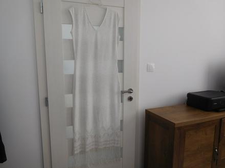 Kremové šaty tielkové pružné-vitrin 38,v, 38