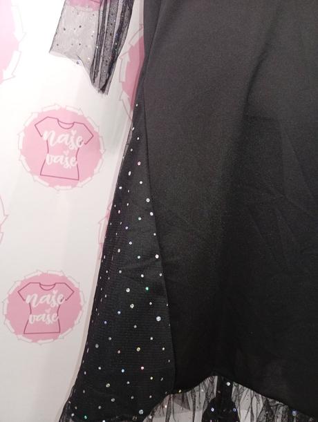 Čierne šaty s tylom, xl