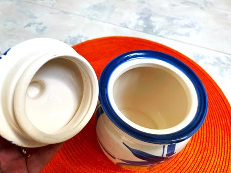 Dekoratívna keramická dóza do kuchyne, 