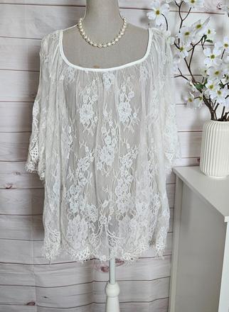 Lahulinká čipková blúzka, l