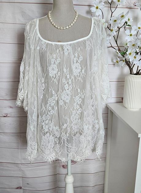 Lahulinká čipková blúzka, l