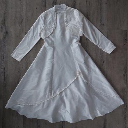 Krémové šaty s bolerkom, 152