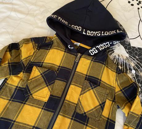 Košeľová káro mikinka dopodopo s kapuckou v. 116, dopodopo,116