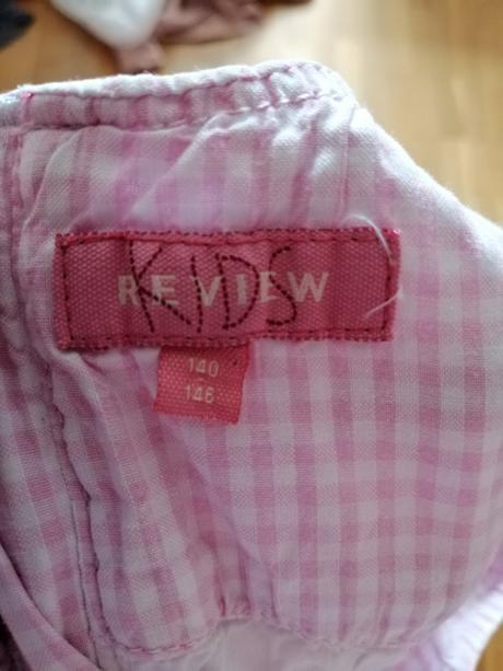 Kockované šaty s vyšitými kvetmi, 140