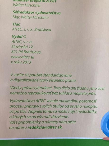 Zošit š- zošit s pracovnými listami na matematiku, 