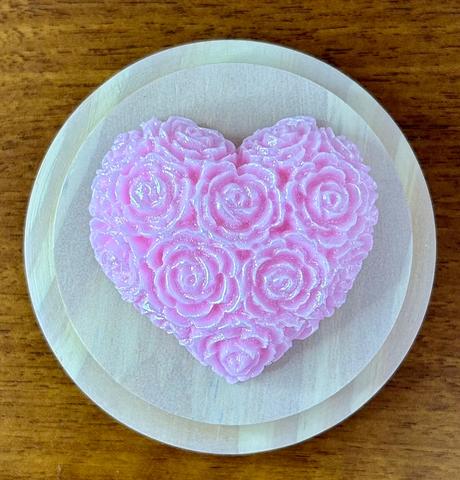 Mydielko - srdiečko s ružami,