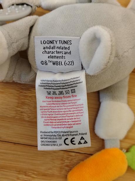 Zajačik bugs bunny hrkálka hryzadlo baby looney tu,