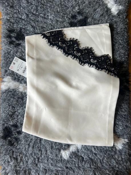 Nové krémové saténové skort zara, zara,m
