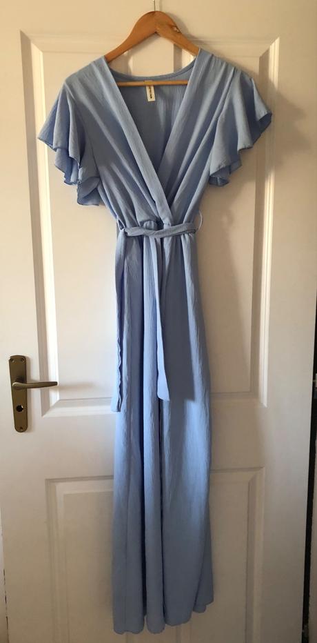 Bledomodré spoločenské šaty s/m, s