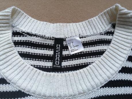 Čiernobiely sveter h&m cxs, h&m,xs
