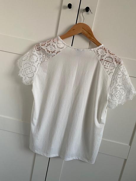 Elegantné tričko s krajkou, h&m,m