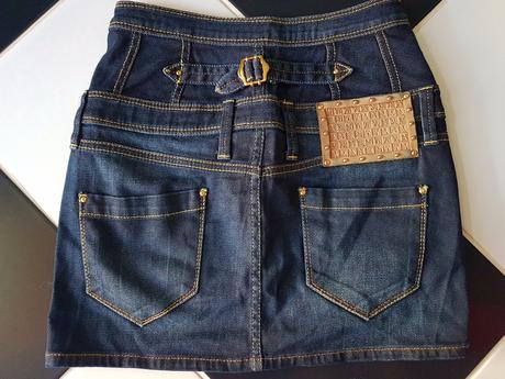 Rifľová minisukňa met in jeans, s