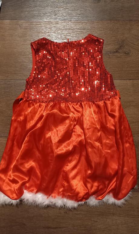Červené viamočné šaty s flitrami 104-110, 104