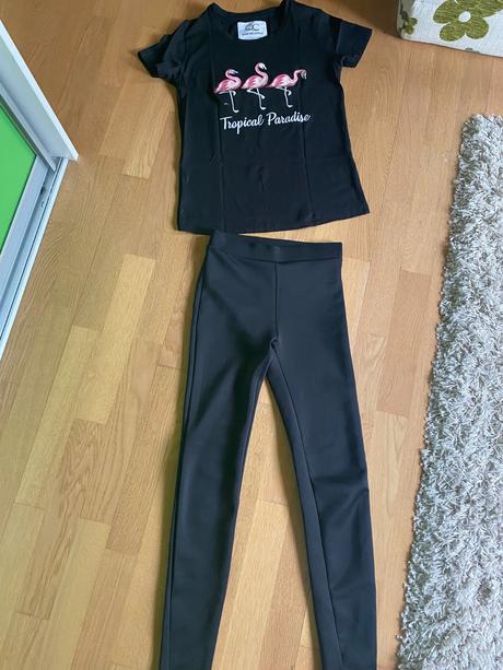 Bershka legíny, tričko quantum courage, bershka,xs