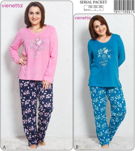 Dámske kvalitné bavlnené pyžamo, l - xxxl