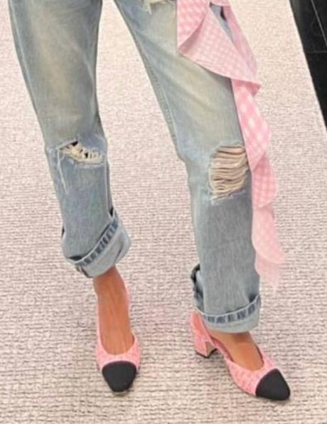 Topánky tweedove ružové, 38