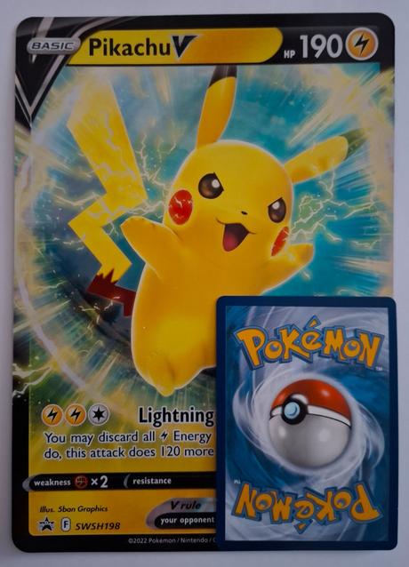 Pokémon jumbo karta pikachu v, 