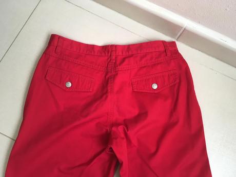 Dámske 3/4 nohavice veľ.38 z červenej ,,rifloviny", bonprix,38