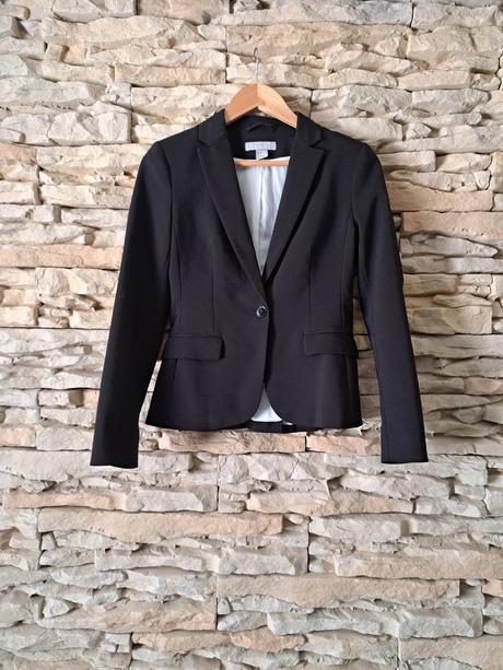 Elegantné čierne sako, h&m,xs