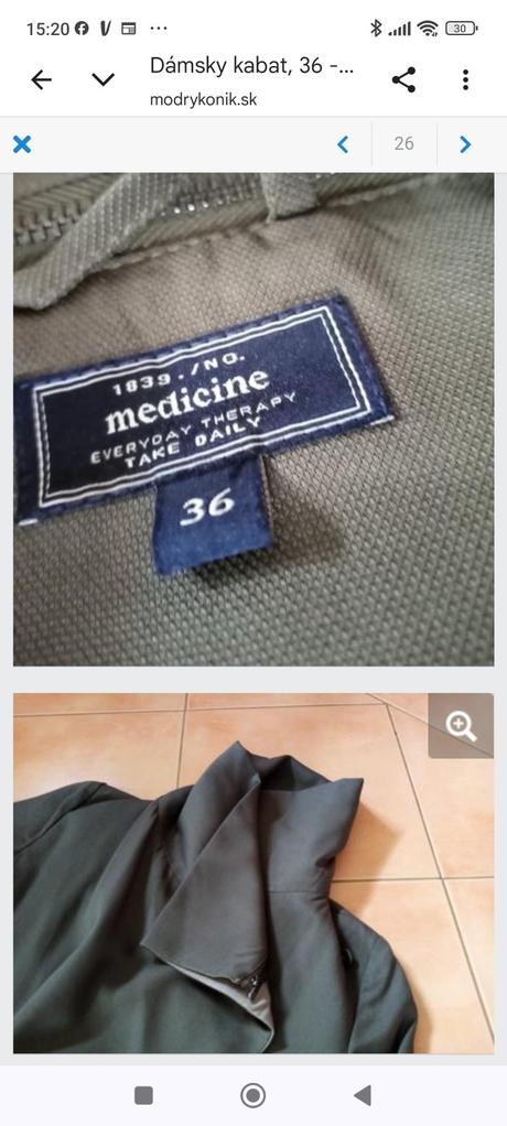 Dámsky kabát medicine, 36