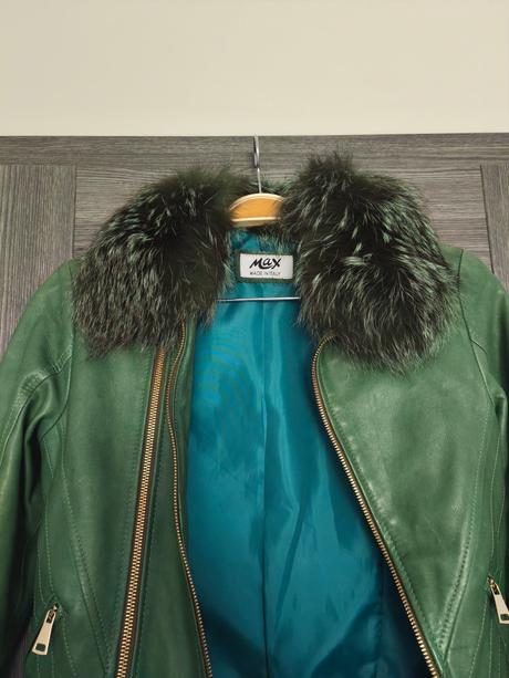 Kozena bunda s pravou kozusinkou max leather, s