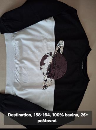 Dievčenský bielo čierny pulóver., pepco,164