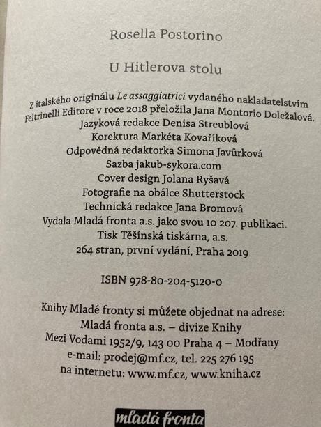 U hitlerova stolu - rosella postorino, 